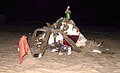 Junk art at Oak Street Beach, Chicago\