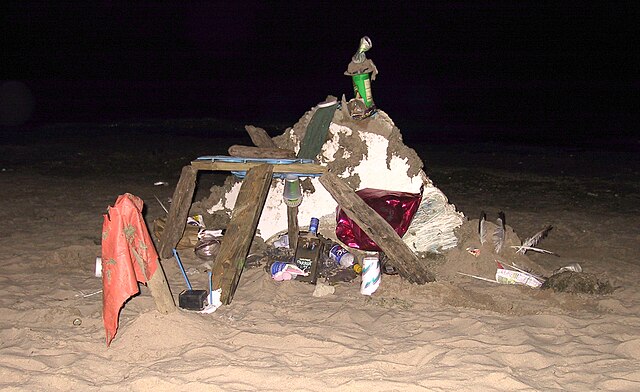 Junk art at Oak Street Beach