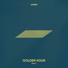 The digital cover of Ateez's tenth EP, Golden Hour: Part.1.