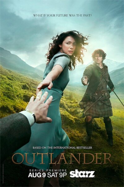 Promotional poster for season one, featuring Caitríona Balfe and Sam Heughan