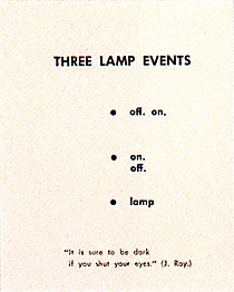 Three Lamp Event, part of Lantern Extract, a mail art project within the Yam Festival, 1962, ThreeLampEvents.jpg