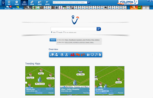 The front page of Volunia, in March 2012. Volunia beta.png