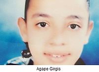 Agape Girgis, 13-year-old Egyptian girl, abducted from Nahda, el-Ameriya, near Alexandria, on December 23, 2012, published by the Assyrian International News Agency AgapeGirgis.jpg