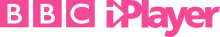 The BBC iPlayer logo used from 2020 until 2021. The logo used from 2007 to 2020 looked identical to this one, but had the BBC logo in black instead of pink. BBC iPlayer logo (2007-2021).svg