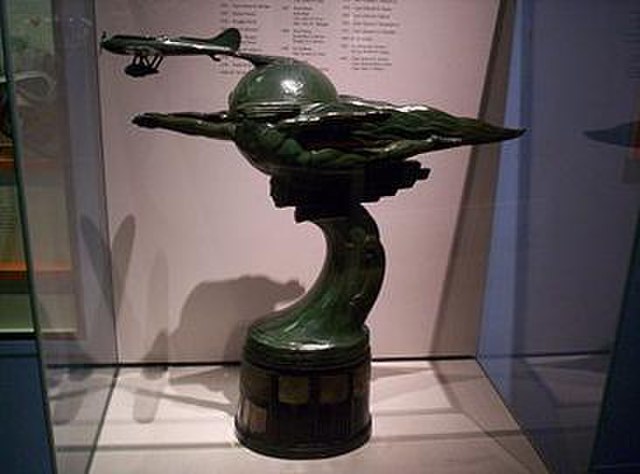 The original Bendix Trophy on display at the National Air and Space Museum in Washington, D.C.