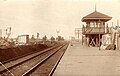 Caulfield station platform and signal box, c. 1915