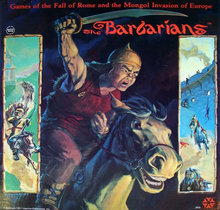 Cover of album edition, artwork by Chris White, 1981 Cover of The Barbarians Yaquinto 1981.png