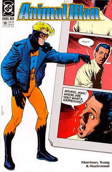 Breaking the fourth wall; cover to Animal Man #19, art by Brian Bolland.