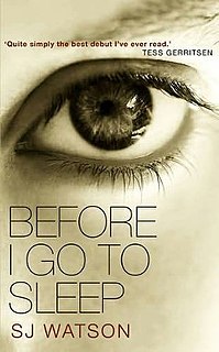 <i>Before I Go to Sleep</i> 2011 novel by S. J. Watson