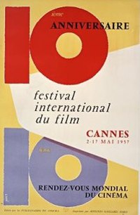 Official poster of the 10th Cannes Film Festival
