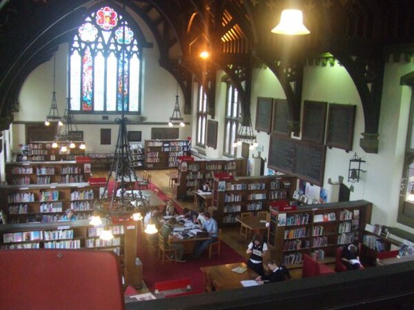 The library, as seen from the balcony