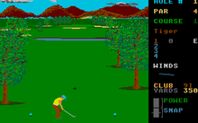 Teeing off on the first hole (Atari ST). Leaderboard in-game screenshot (Atari ST).png