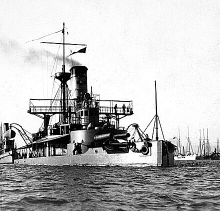 USS Puritan, two guns turreted, laid down in 1874 by Sec. Robeson, actively served during the Spanish–American War, bombarding Matanzas, Cuba on April 27, 1898.