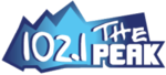Logo for KDBZ as 102.1 The Peak from 2011 to 2014. 1021thepeak.png