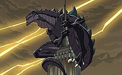 Godzilla on the Empire State Building as depicted in the opening to Godzilla: The Series. Gd78.jpg