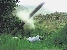 The improvised mortar was the weapon of choice for the Provisional IRA during the 1990s. MortarTest-1994.jpg