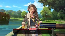 The player can make choices in visual novel-inspired segments that affect relationships with weapons. Boyfriend Dungeon Screenshot.png