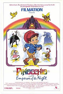 <i>Pinocchio and the Emperor of the Night</i> 1987 US animated film directed by Hal Sutherland