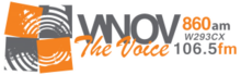 Previous logo WNOV TheVoice860-106.5 logo.png