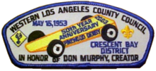 2003 patch honoring Don Murphy and celebrating the 50th anniversary of the derby Western Los Angeles County Council Pinewood Derby CSP.png