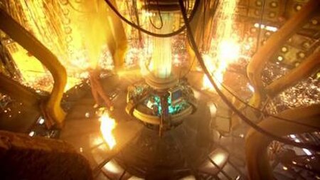 The Tenth Doctor's explosive regeneration into the Eleventh Doctor.