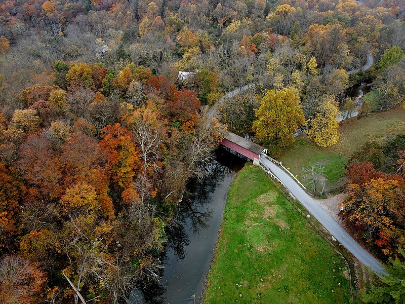 File:Mercer's Mill Covered Bridge-from the air.jpg