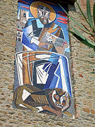 Mosaic by Severini decorating the Church of St. Mark in Cortona, Italy