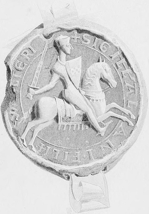 Nineteenth-century depiction of the seal of Alan fitz Walter, Steward of Scotland