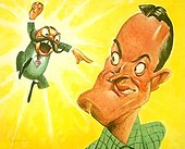 Jerry Colonna and Hope, as caricatured by Sam Berman for NBC's 1947 promotional book