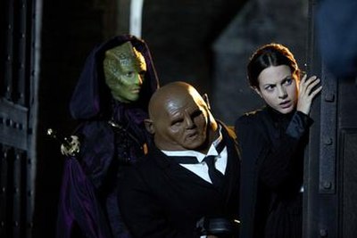 From left to right: Vastra, Strax and Jenny Flint, in the 2012 Christmas episode "The Snowmen".