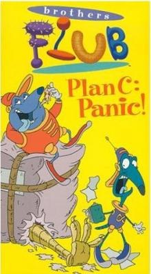 The cover of Plan C: Panic!, depicting Guapo (left) and Fraz
