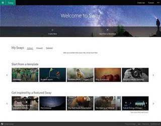 Microsoft Sway Web-based Microsoft presentation software plus service