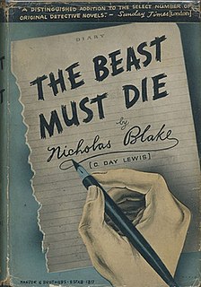 <i>The Beast Must Die</i> (novel) 1938 novel
