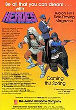 Heroes Magazine advertising flyer included in the 1984 RuneQuest Player's Box Heroes advertising flyer.jpg