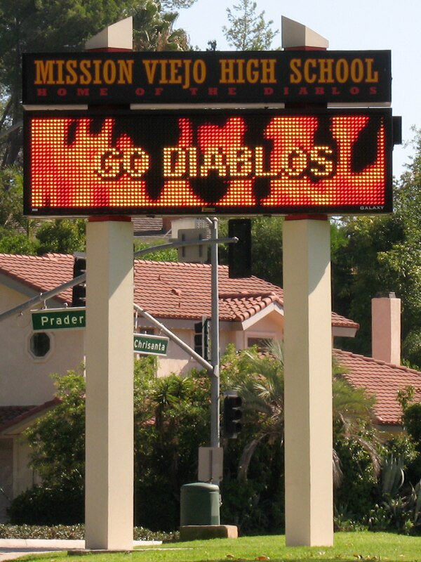 Welcome screen to Mission Viejo High School