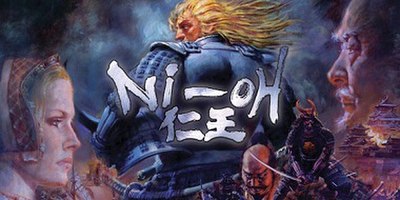 Early promotional artwork for Nioh, romanized at the time as Ni-Oh. While the majority of its original elements were dropped, the setting and blonde-h