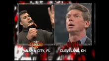 Shane McMahon revealing he kayfabe 'bought' WCW on the simulcast. Shane McMahon buys WCW on simulcast.png