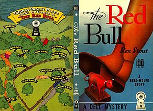 The second of only three Nero Wolfe volumes to be issued as a Dell mapback, The Red Bull featured a scene-of-the-crime map by Gerald Gregg on the back cover (Dell #70, January 1945). Stout-SBC-3.jpg