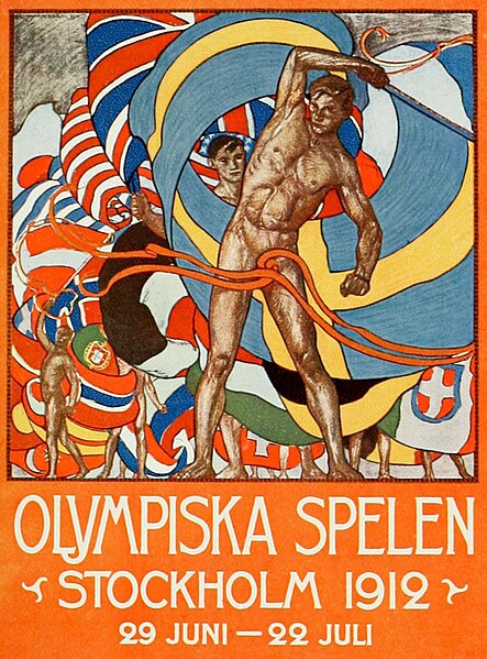 Poster for the 1912 Summer Olympics, designed by Olle Hjortzberg