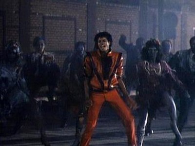 Jackson dancing with zombies in the video