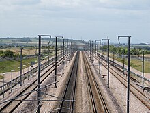 Singlewell freight loops run either side of the main lines Singlewell freight loops up.JPG