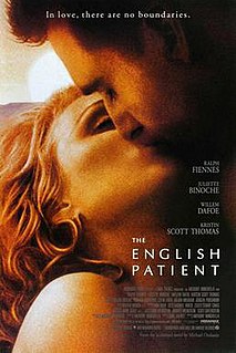 <i>The English Patient</i> (film) 1996 romantic drama film directed by Anthony Minghella