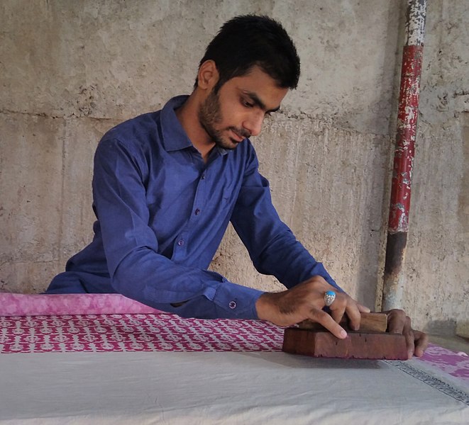 File:Woodblock Printing Craft of Bagh, Madhya Pradesh, India.jpg