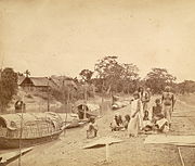 A riverside scene in rural east Bengal (present-day Bangladesh), 1860
