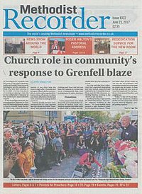 Front page on 23 June 2017 Methodist Recorder.jpg