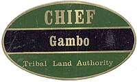 Badge of office of Chief Gambo, Rhodesia c. 1979.