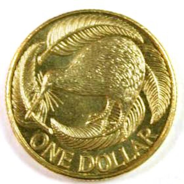 A New Zealand one-dollar coin
