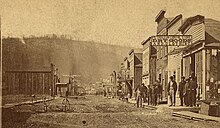 Main Street in Petroleum Center in the 19th century PetroleumCenterPA1800s.jpg