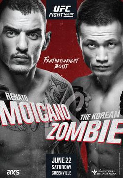 The poster for UFC Fight Night: Moicano vs. The Korean Zombie