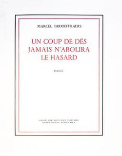 <i>Un Coup de Dés Jamais NAbolira Le Hasard</i> (Broodthaers) book by Marcel Broodthaers